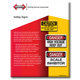 Safety Sign Information sheet Marking Services