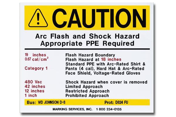 MS-900 Arc Flash Labels from Marking Services Australia