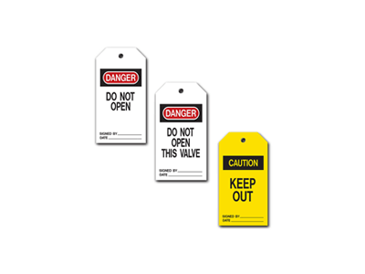 MSA accident prevention tags
