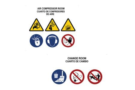 Marking Services Australia offers compartment boards to consolidate Hazard, Mandatory and Prohibition signage.