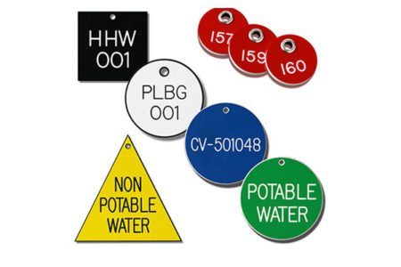 tags valve engraved plastic