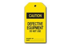 MSA self-laminating accident prevention tags in yellow.