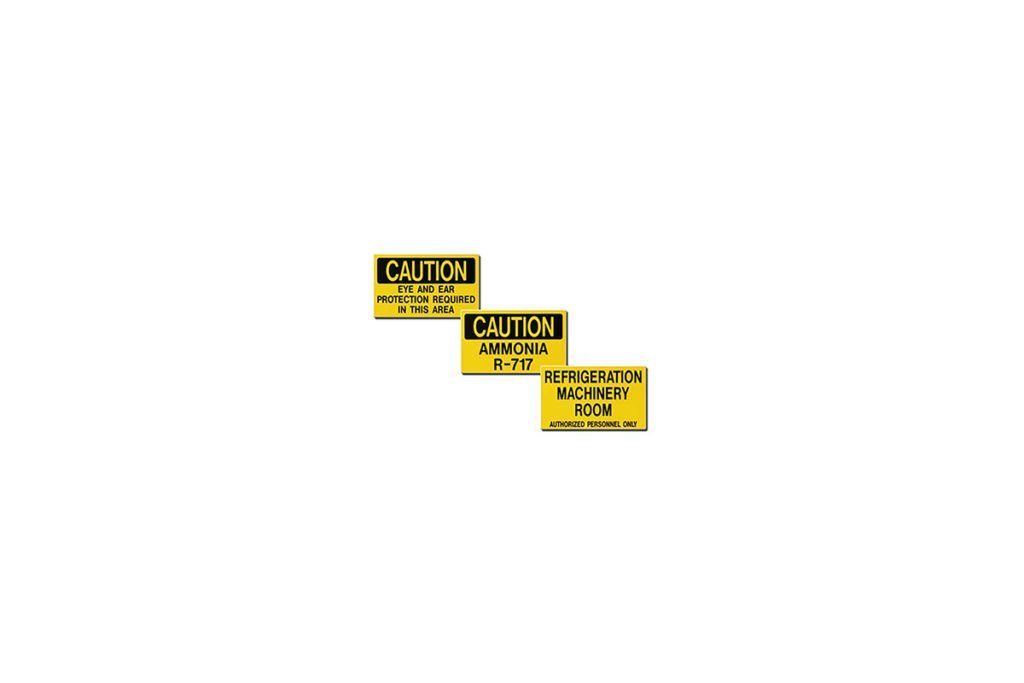 Ammonia Identification Auxiliary Door Signs MSA