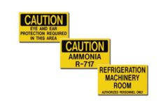 Ammonia Identification Auxiliary Door Signs MSA