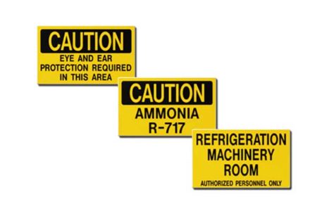 Ammonia Identification Auxiliary Door Signs MSA