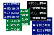 Med Gas Markers - MS-900AS Self Adhesive