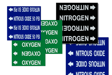 Med Gas Markers - MS-900AS Self Adhesive