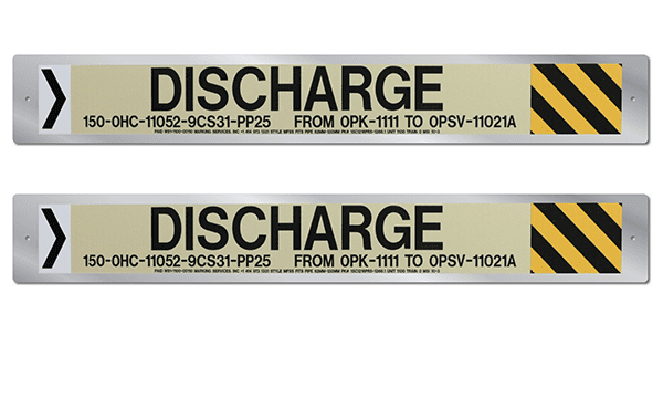 MS-995 Stainless Steel Pipe Markers from Marking Services Australia